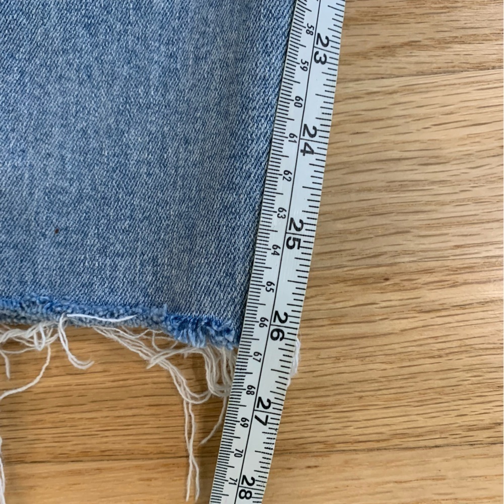 Re/Done 90s High Rise Ankle Crop in Worn Bright Blue size 27 Button Fly Denim - Picture 16 of 16